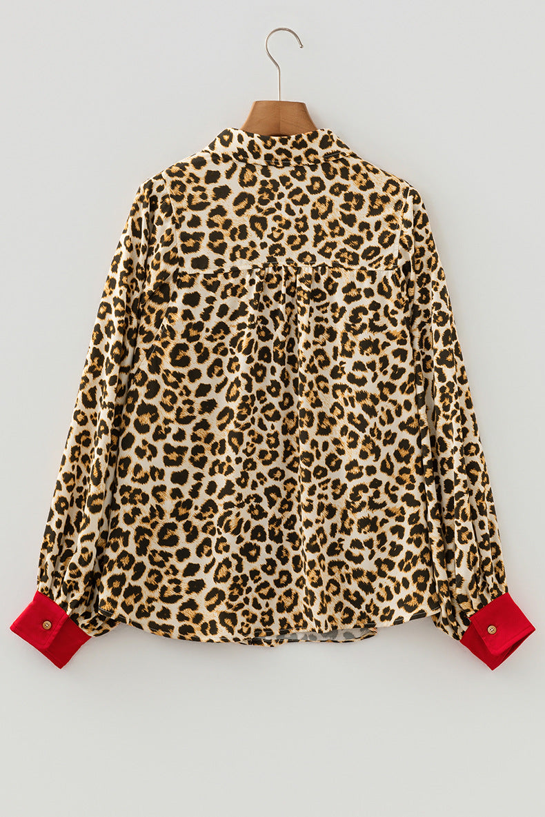 Women's Leopard Print Long Sleeve Shirt