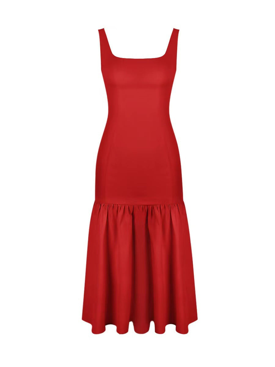 Women's Backless Cami Maxi Dress French Style