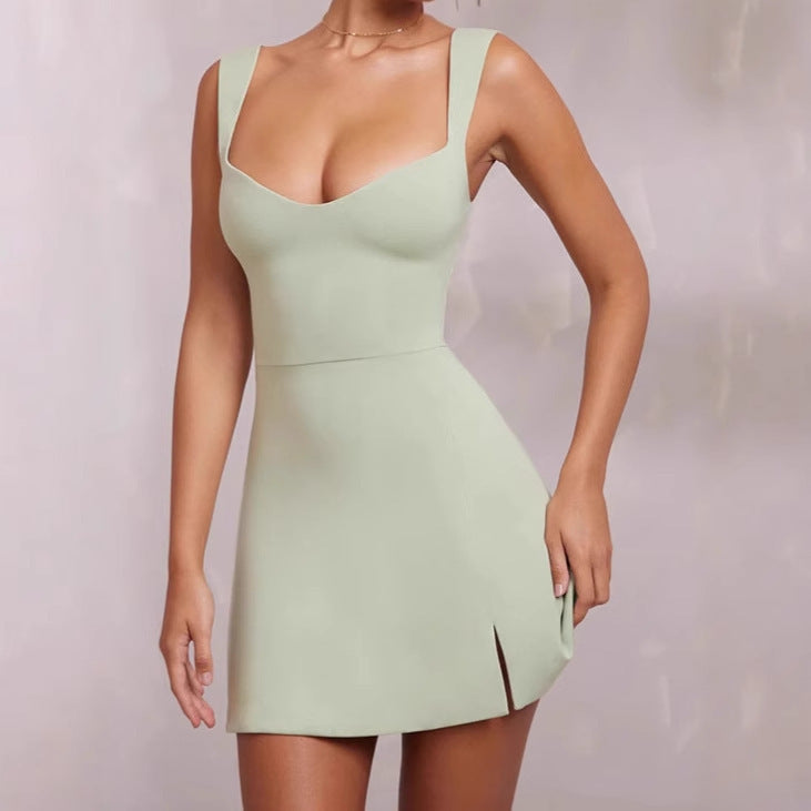 White Cutout Skater Dress