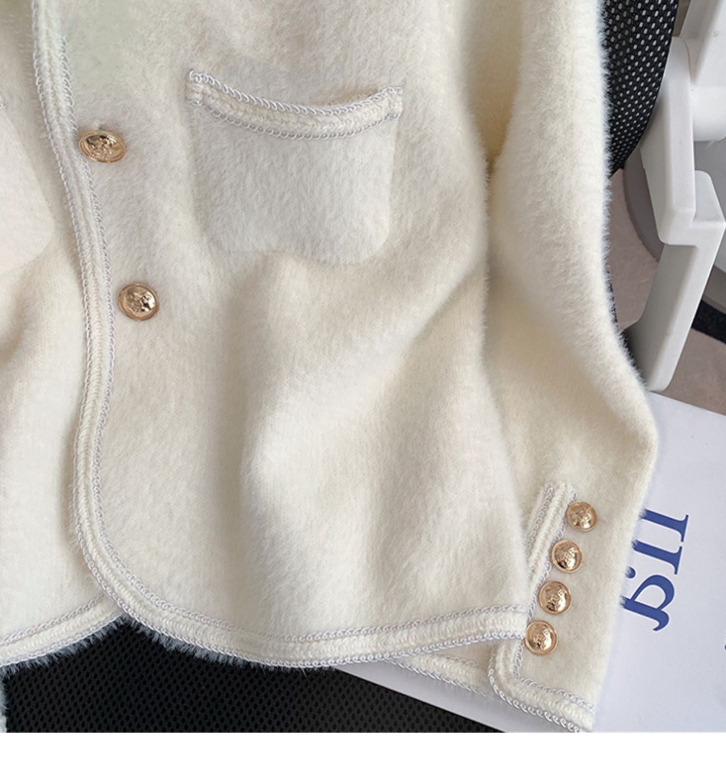 Elegant Faux Mink Knit Cardigan