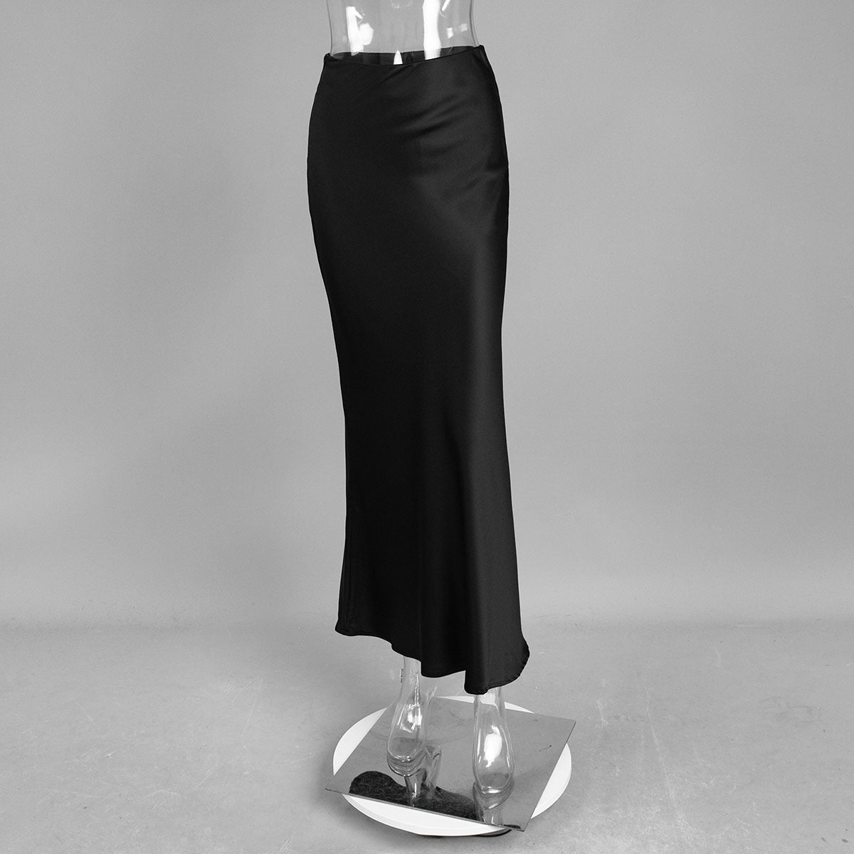 High-Waist Satin Mermaid Maxi Skirt