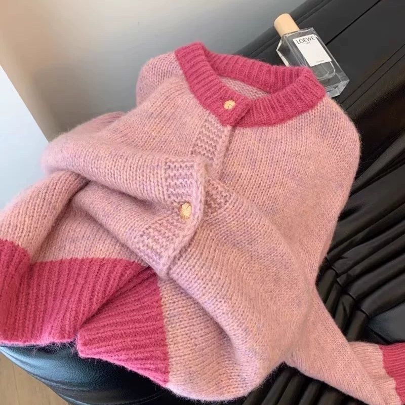 Relaxed Fit Knit Cardigan Sweater
