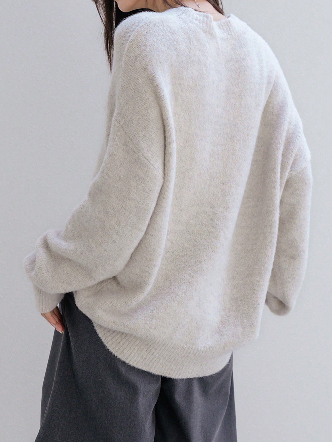 Relaxed Fit Crewneck Knit Sweater