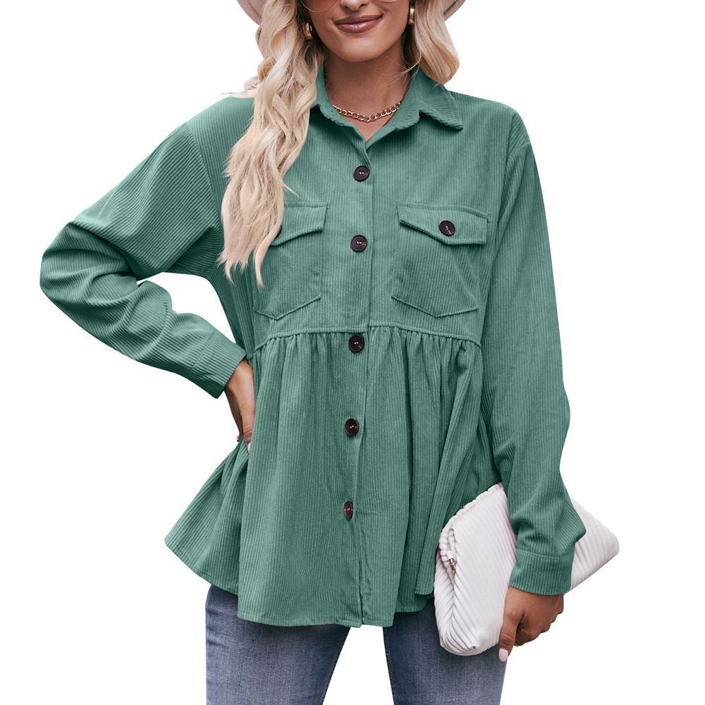 Casual Babydoll Corduroy Shirt