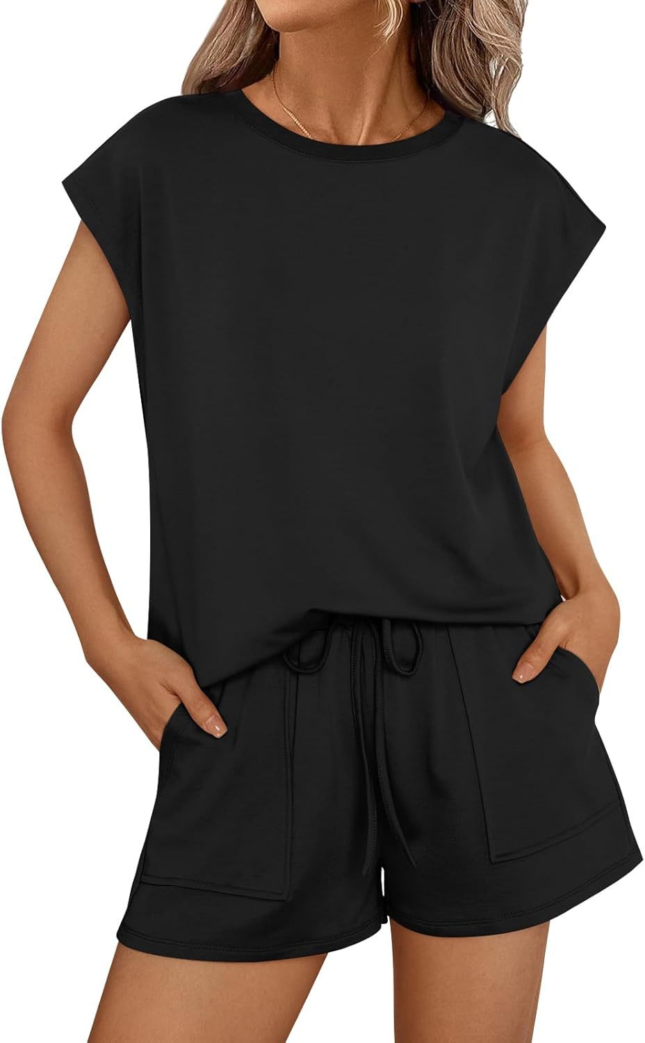 Women Loose Short Sleeve Two-Piece Set