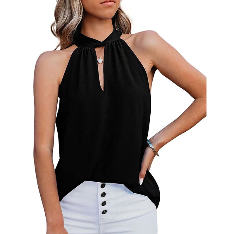 Keyhole Halter Neck Top