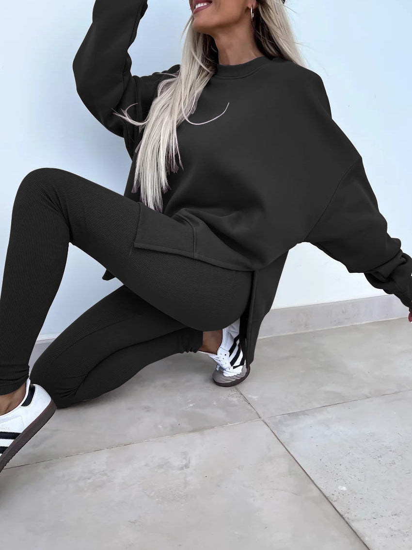 Women’s Oversized Sweatshirt and Leggings Set – Casual Tops for Women, Two-Piece Lounge Outfit