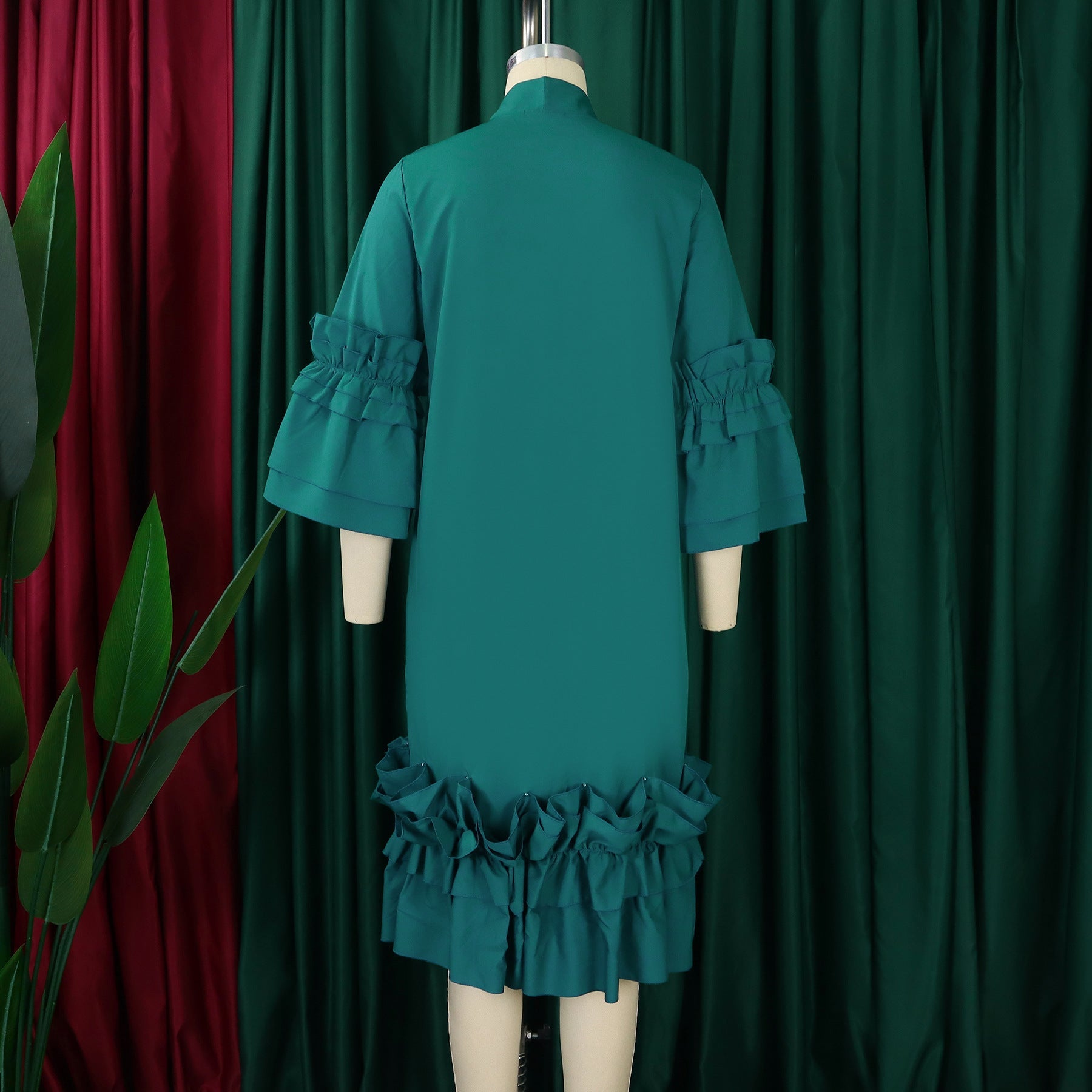 Ruffle Flare Sleeve Plus Size Dress