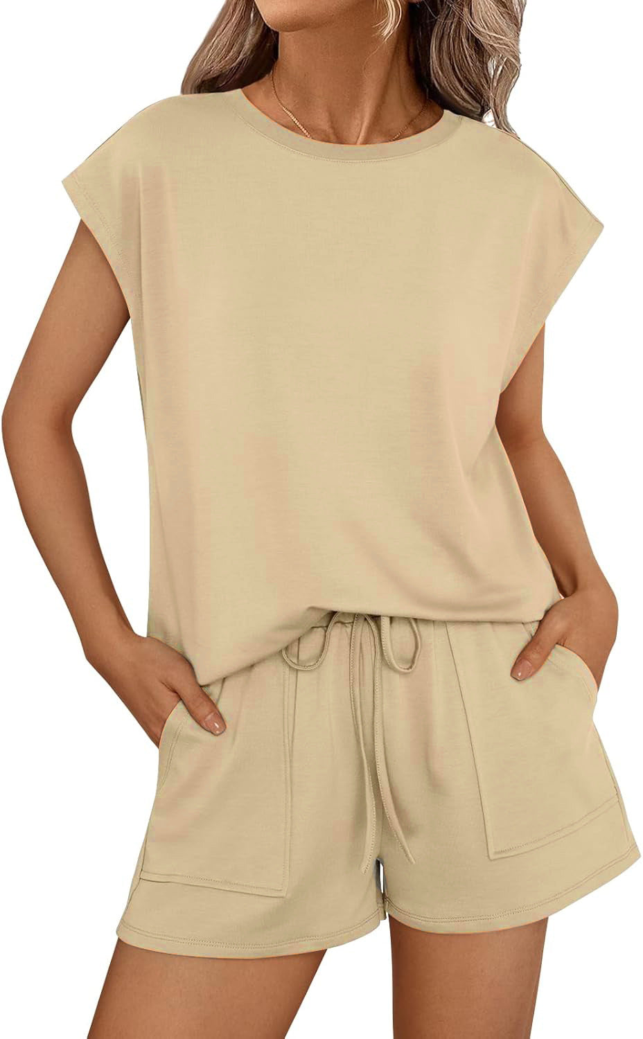 Women Loose Short Sleeve Two-Piece Set