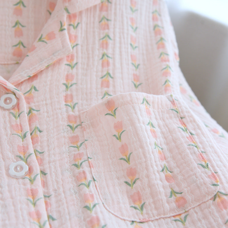 Women's Cotton Short Sleeve Pajama Set with Shorts