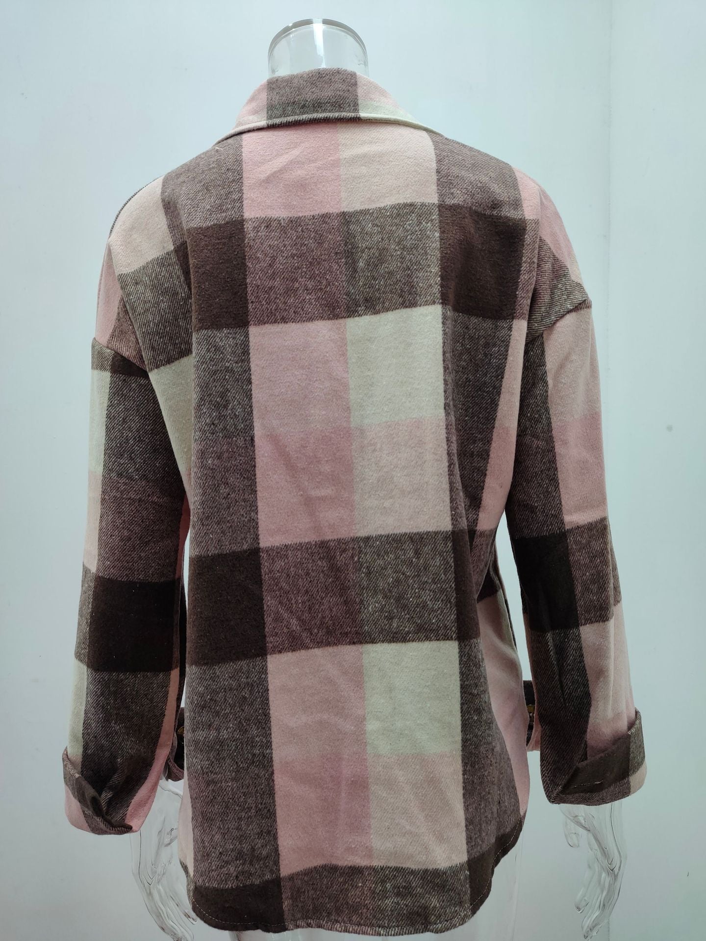 Women's Plaid Button Shirt Jacket