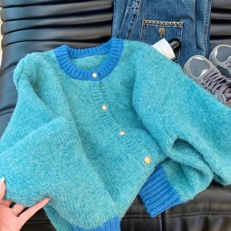 Relaxed Fit Knit Cardigan Sweater