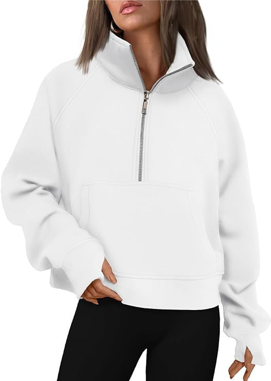 Raglan Sleeve Half Zip Fleece Pullover