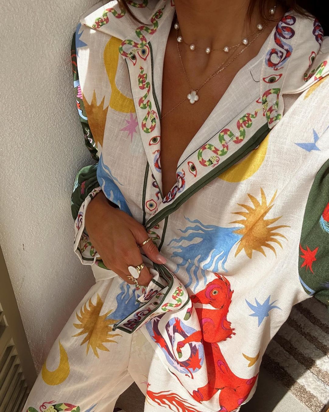 Printed Cotton Long Sleeve Shirt Set
