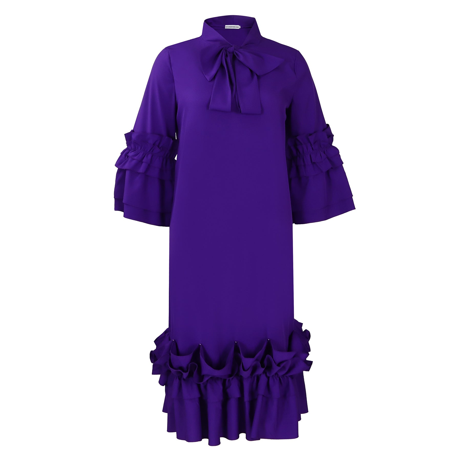 Ruffle Flare Sleeve Plus Size Dress