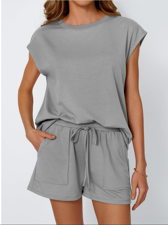 Women Loose Short Sleeve Two-Piece Set