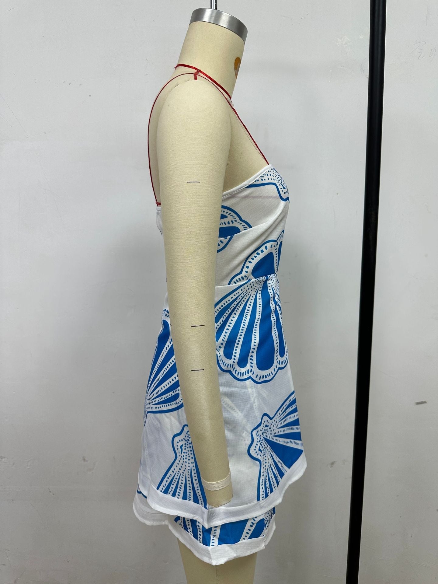 Printed Strapless Top & Shorts Set
