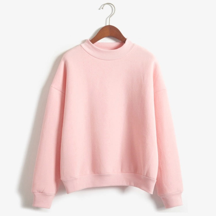 Women's Fleece-Lined Mock Neck Sweatshirt, Warm Long Sleeve Pullover