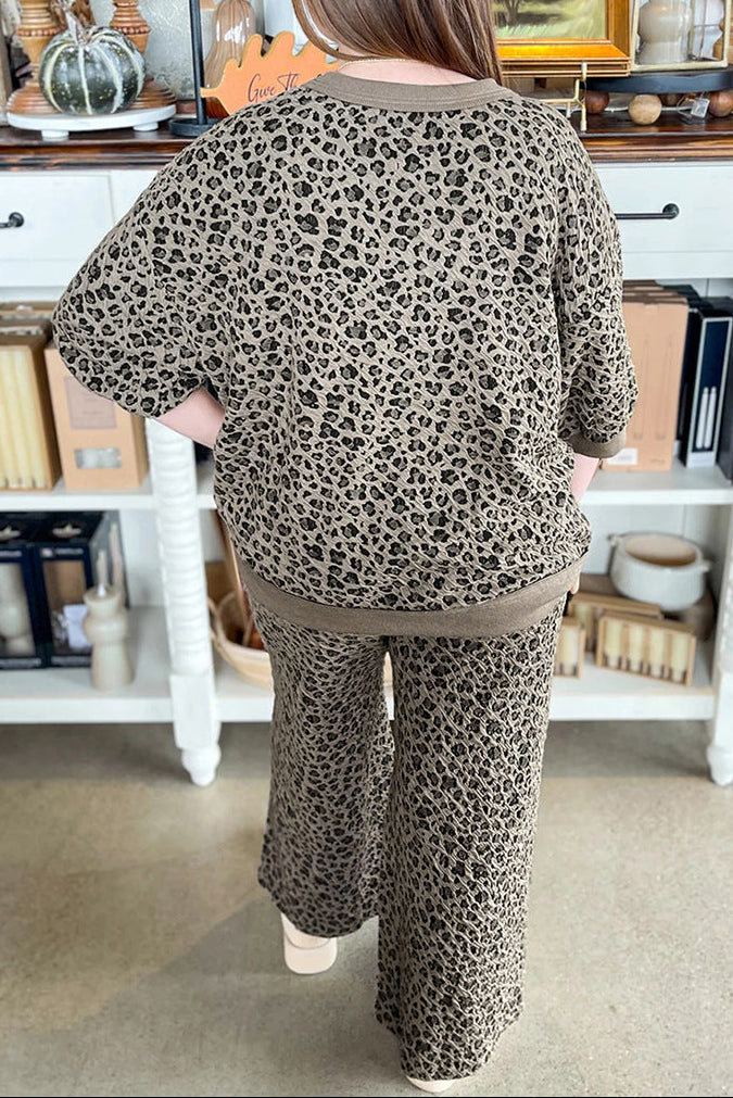 Women's Leopard Print Two Piece Set