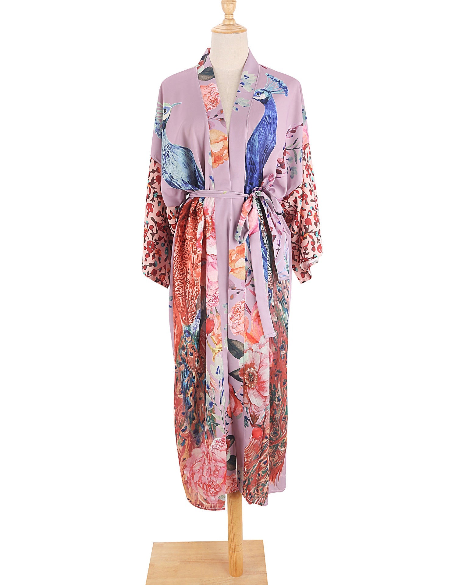 Peacock Print Lightweight Beach Cover-Up