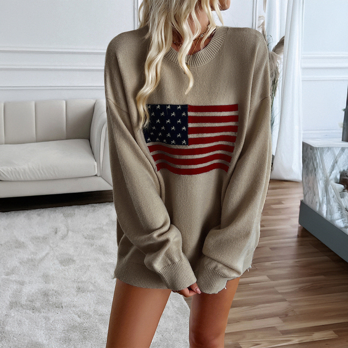 Relaxed Knit Long Sleeve Sweater Top