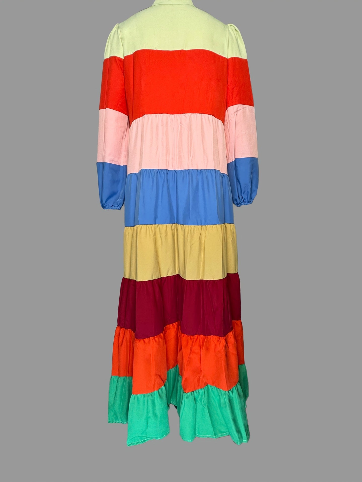 Spaghetti Strap Colorblock Ruched Dress