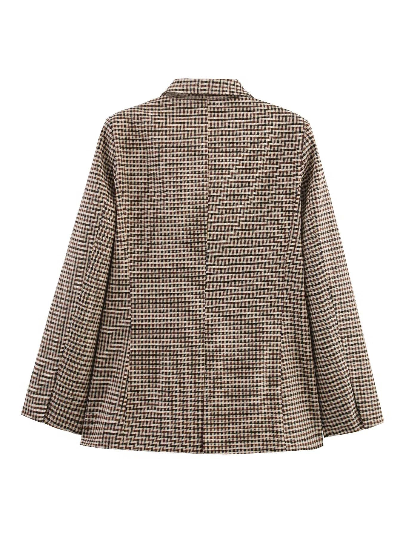 Houndstooth Tailored Blazer Jacket