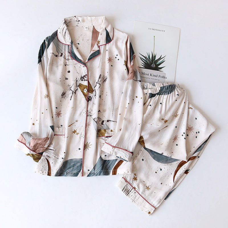 Cotton Long Sleeve Button Pajama Set