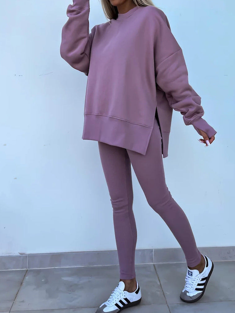 Women’s Oversized Sweatshirt and Leggings Set – Casual Tops for Women, Two-Piece Lounge Outfit