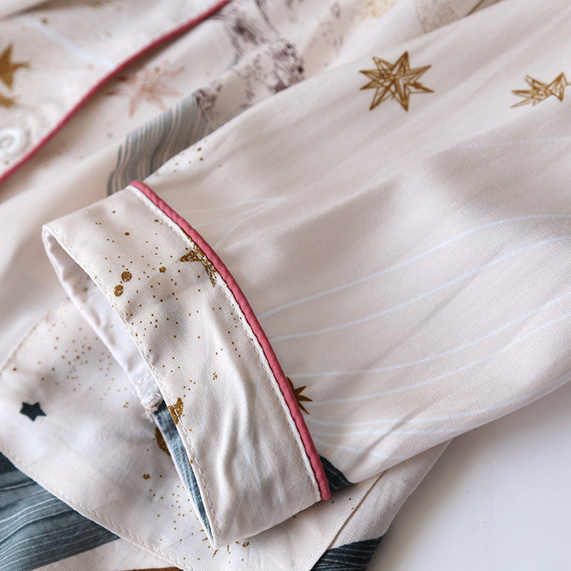 Cotton Long Sleeve Button Pajama Set