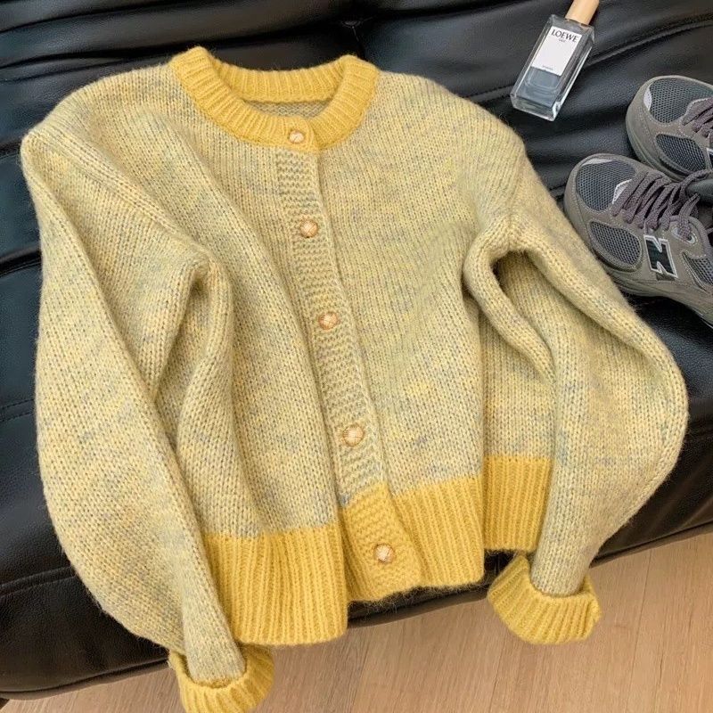 Relaxed Fit Knit Cardigan Sweater