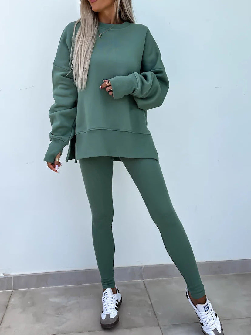 Women’s Oversized Sweatshirt and Leggings Set – Casual Tops for Women, Two-Piece Lounge Outfit