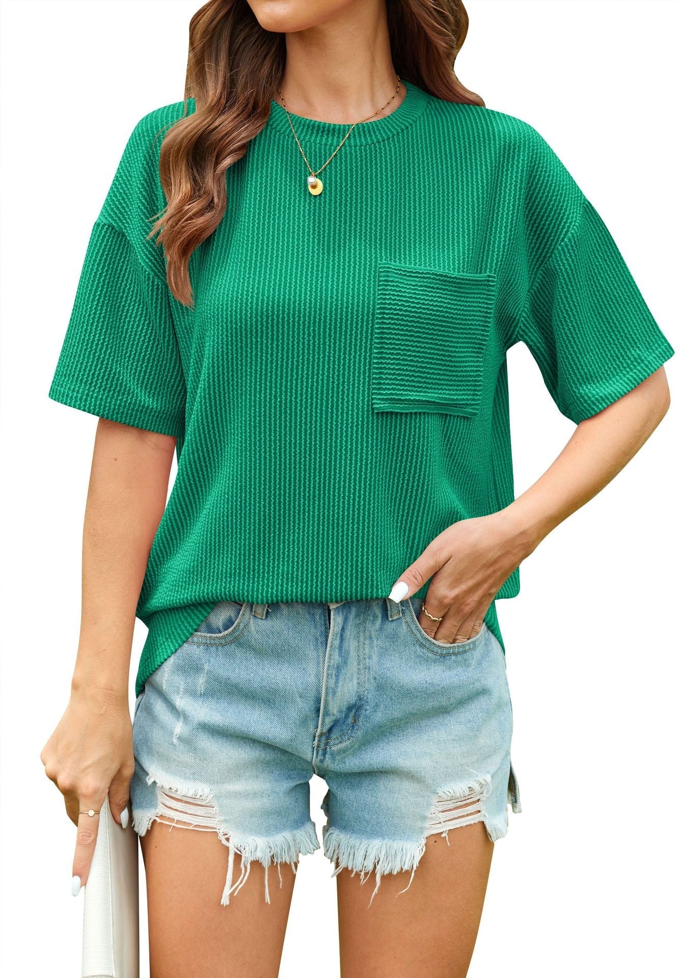 Striped Pocket Short Sleeve T-Shirt