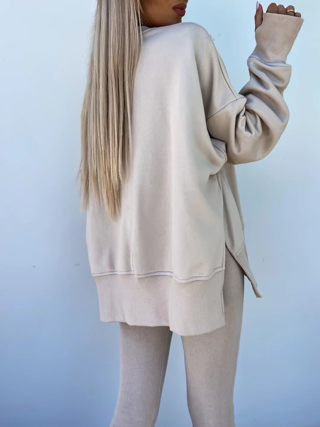 Women’s Oversized Sweatshirt and Leggings Set – Casual Tops for Women, Two-Piece Lounge Outfit