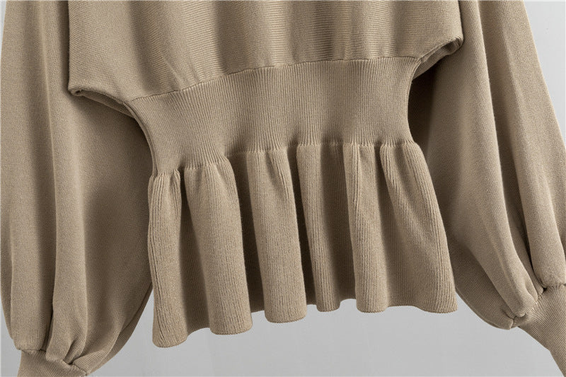 Ruffle Knit Top and High-Waist Skirt Set