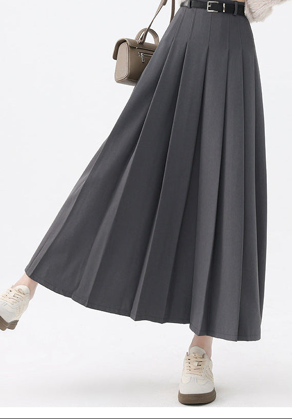 Women's High Waist Pleated Midi Skirt