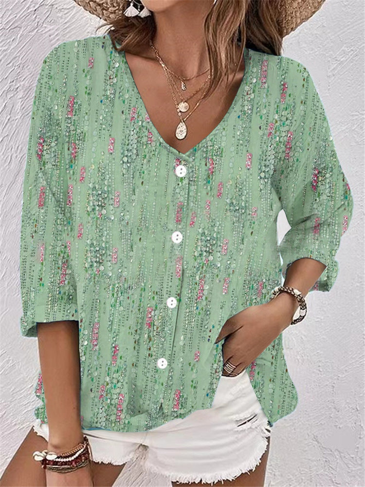 V-Neck Button Front Chiffon Cardigan