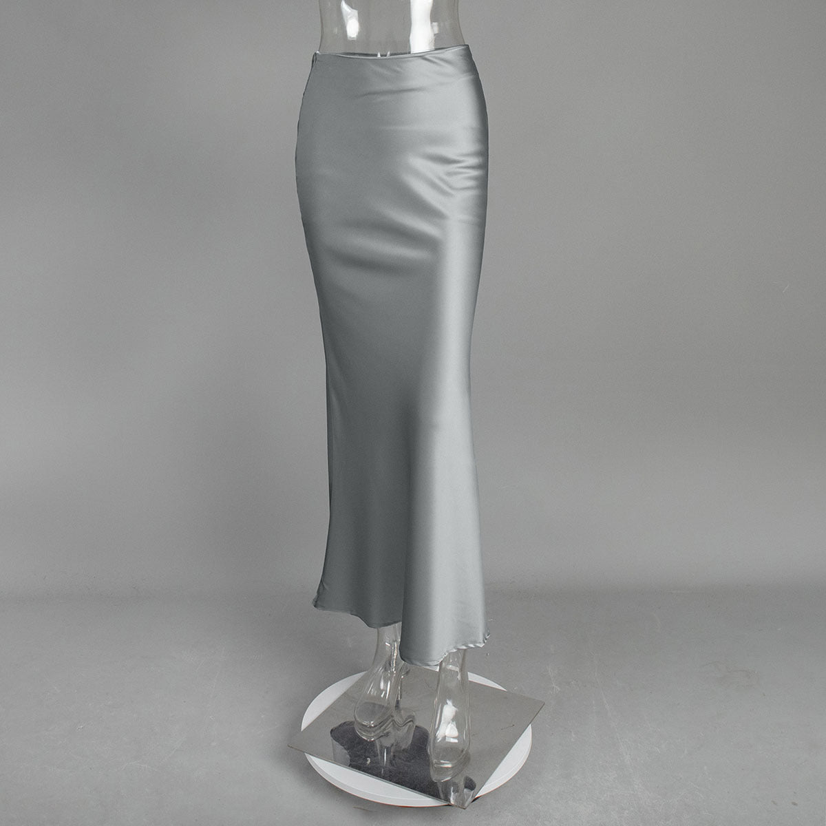 High-Waist Satin Mermaid Maxi Skirt