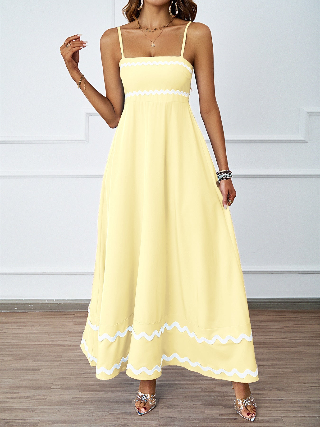 Elegant Lace Patchwork Strapless Maxi Dress Women