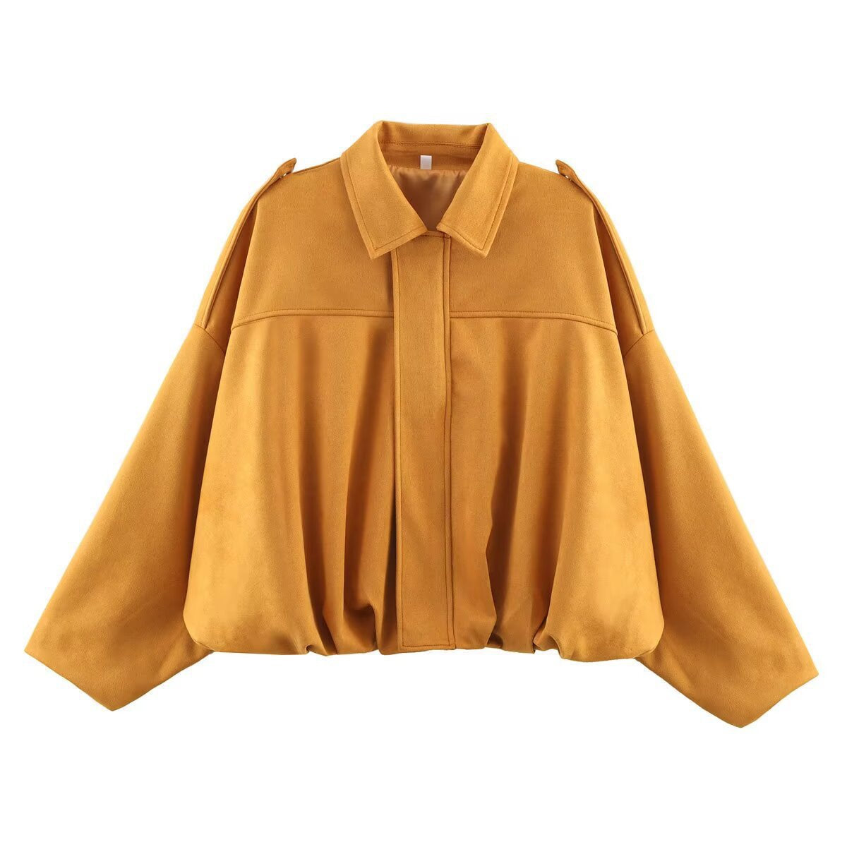 Suede Texture Zip-Up Bomber Jacket