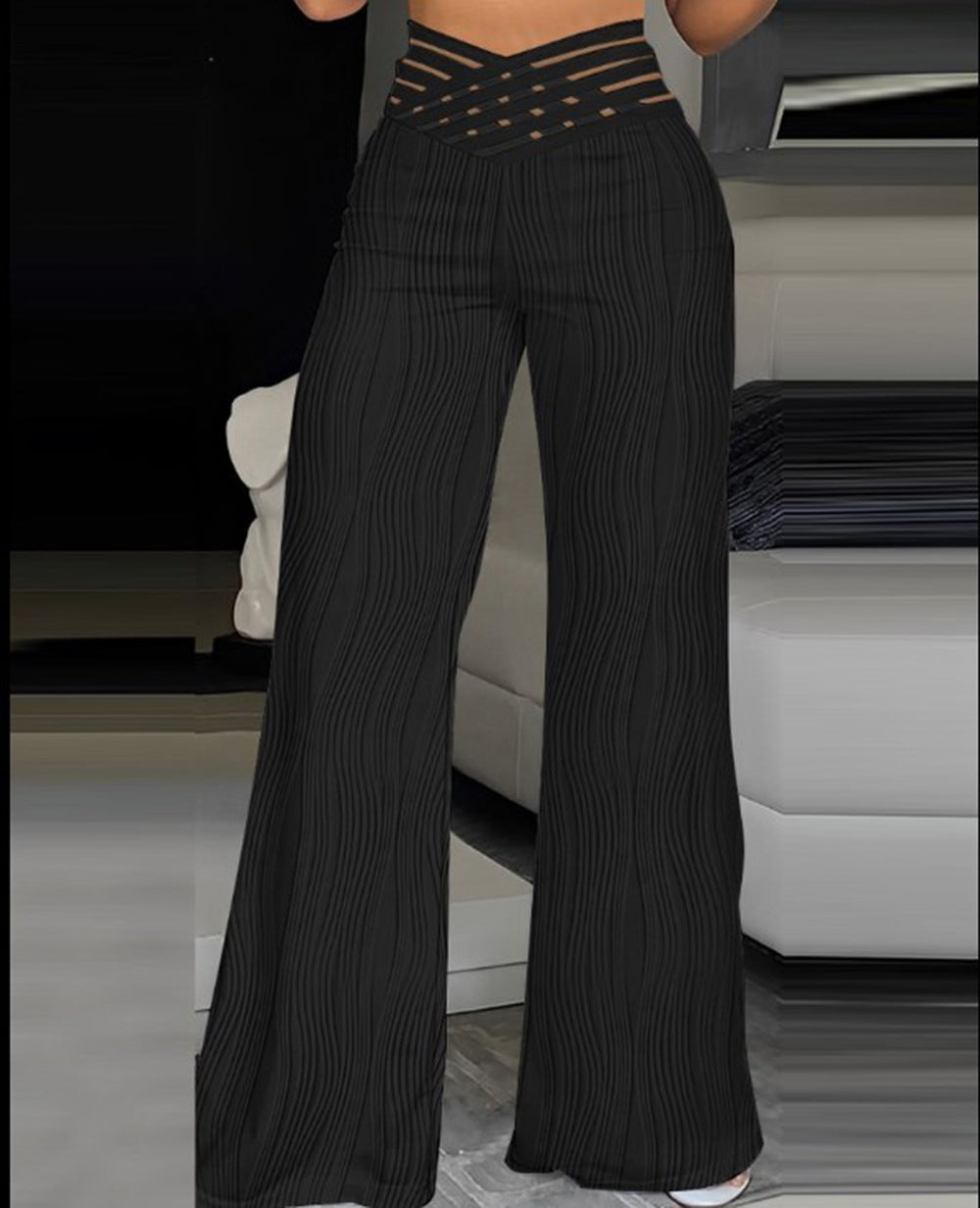 Jacquard Stretch Flared Pants