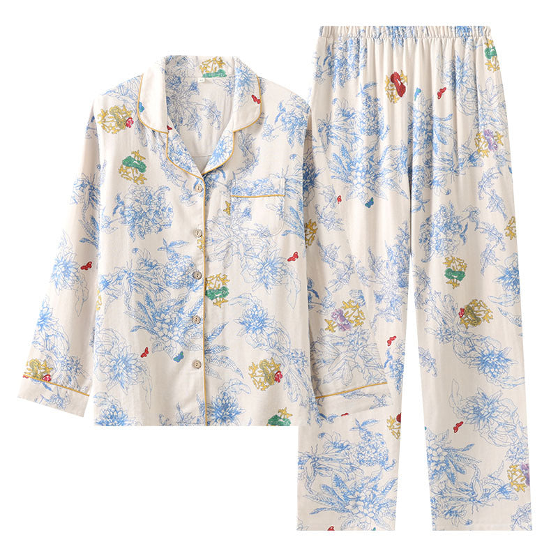 Chinese Style Bamboo Fiber Long Sleeve Pajama Set
