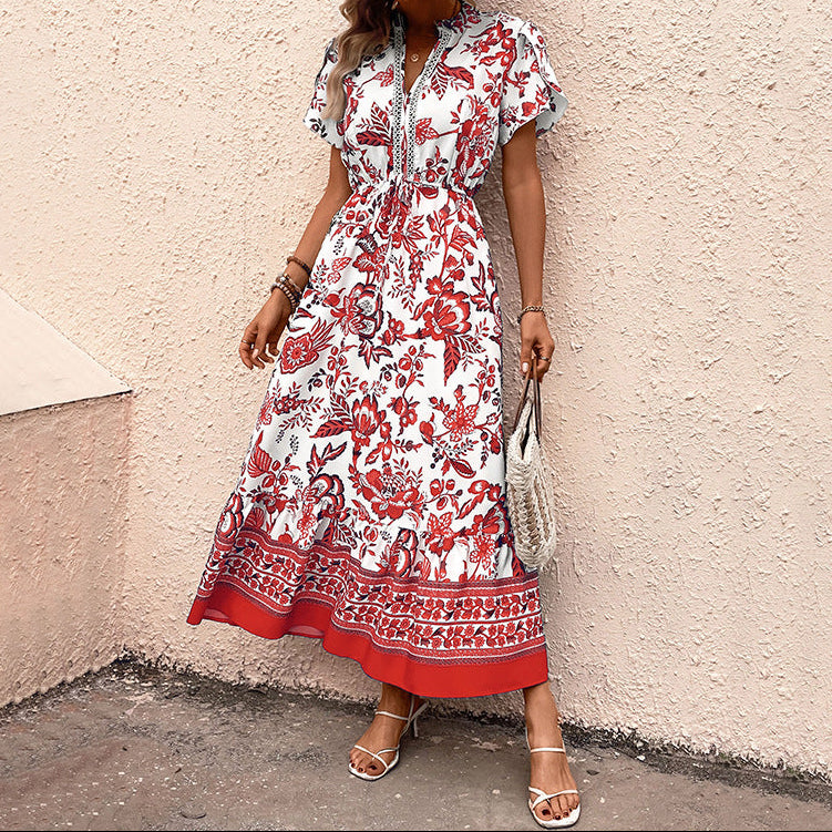 Bohemian Print Vacation Maxi Dress