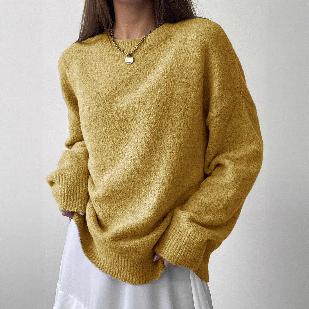 Relaxed Fit Crewneck Knit Sweater