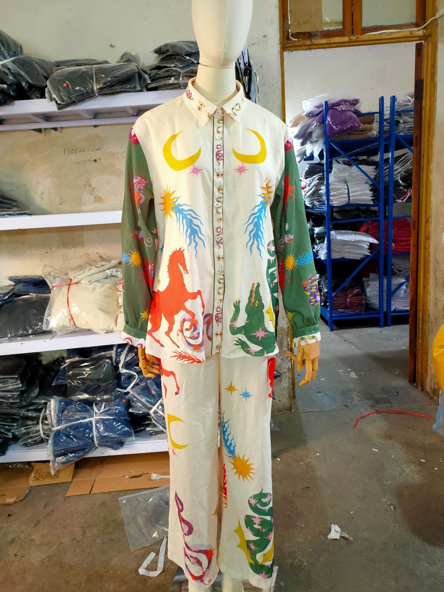 Printed Cotton Long Sleeve Shirt Set