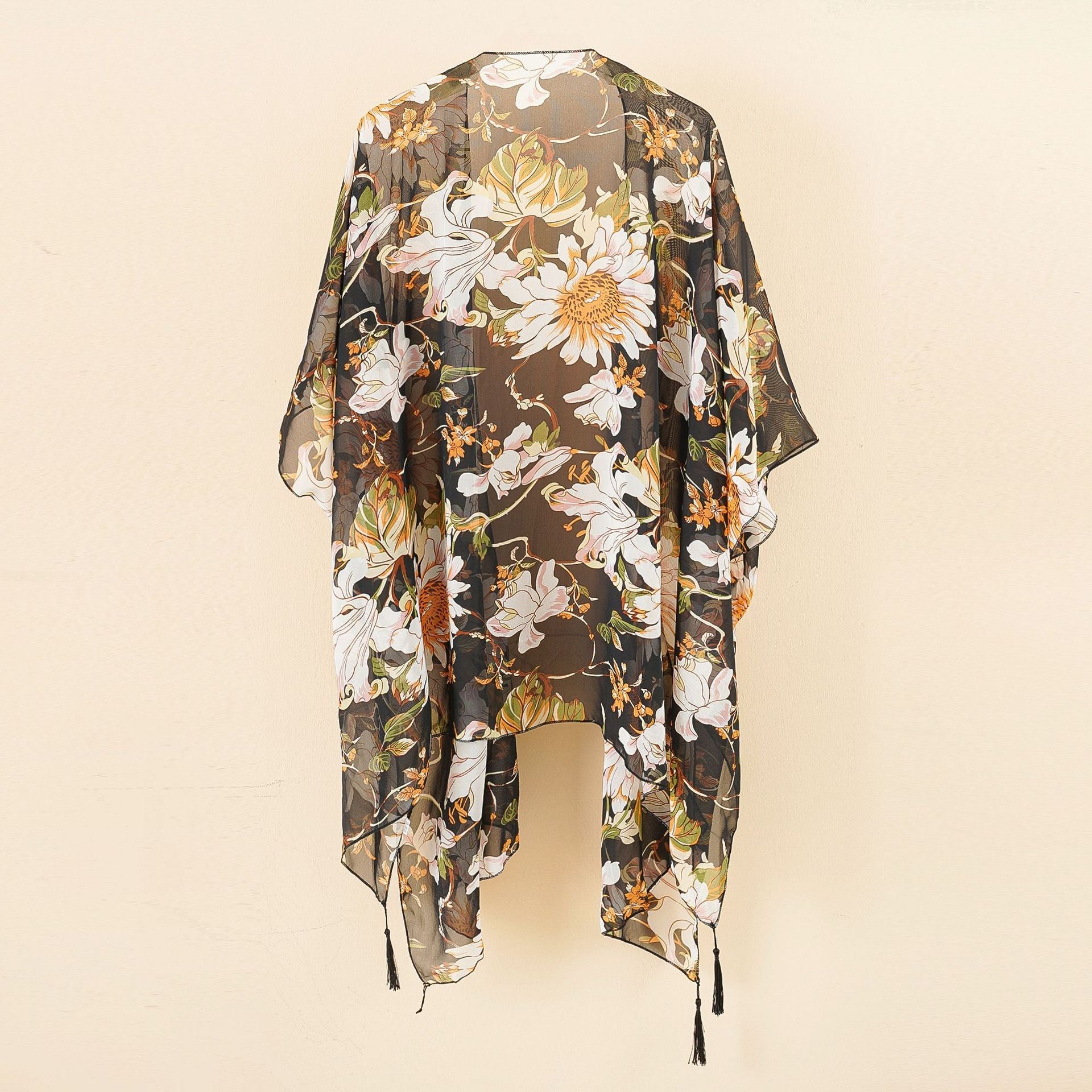Women's Floral Print Fringe Beach Cover Up