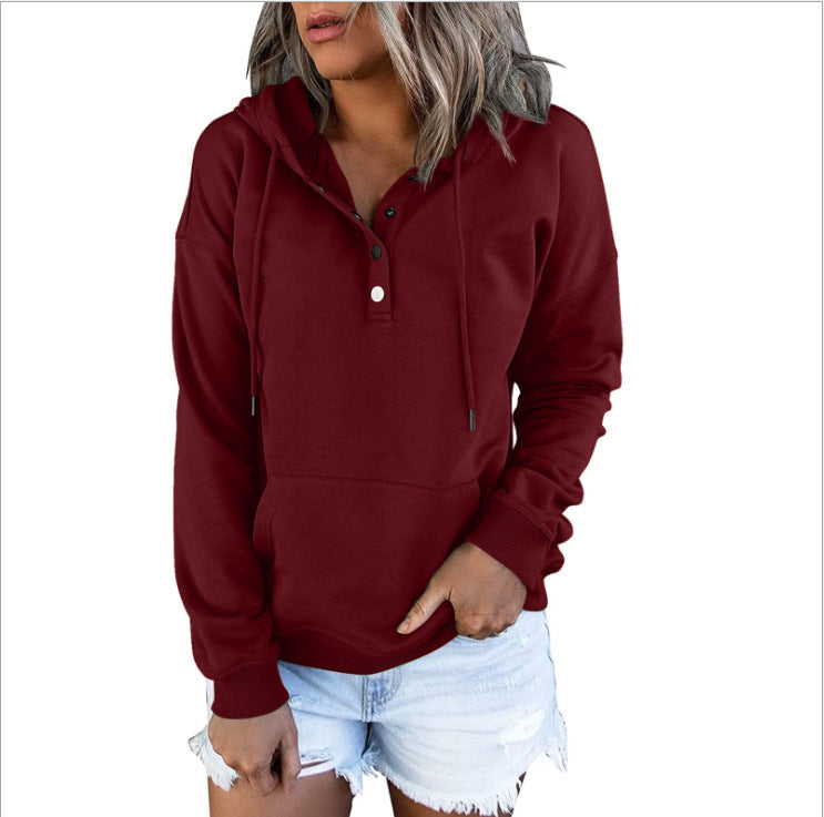 Relaxed Fit Drawstring Hooded Sweatshirt