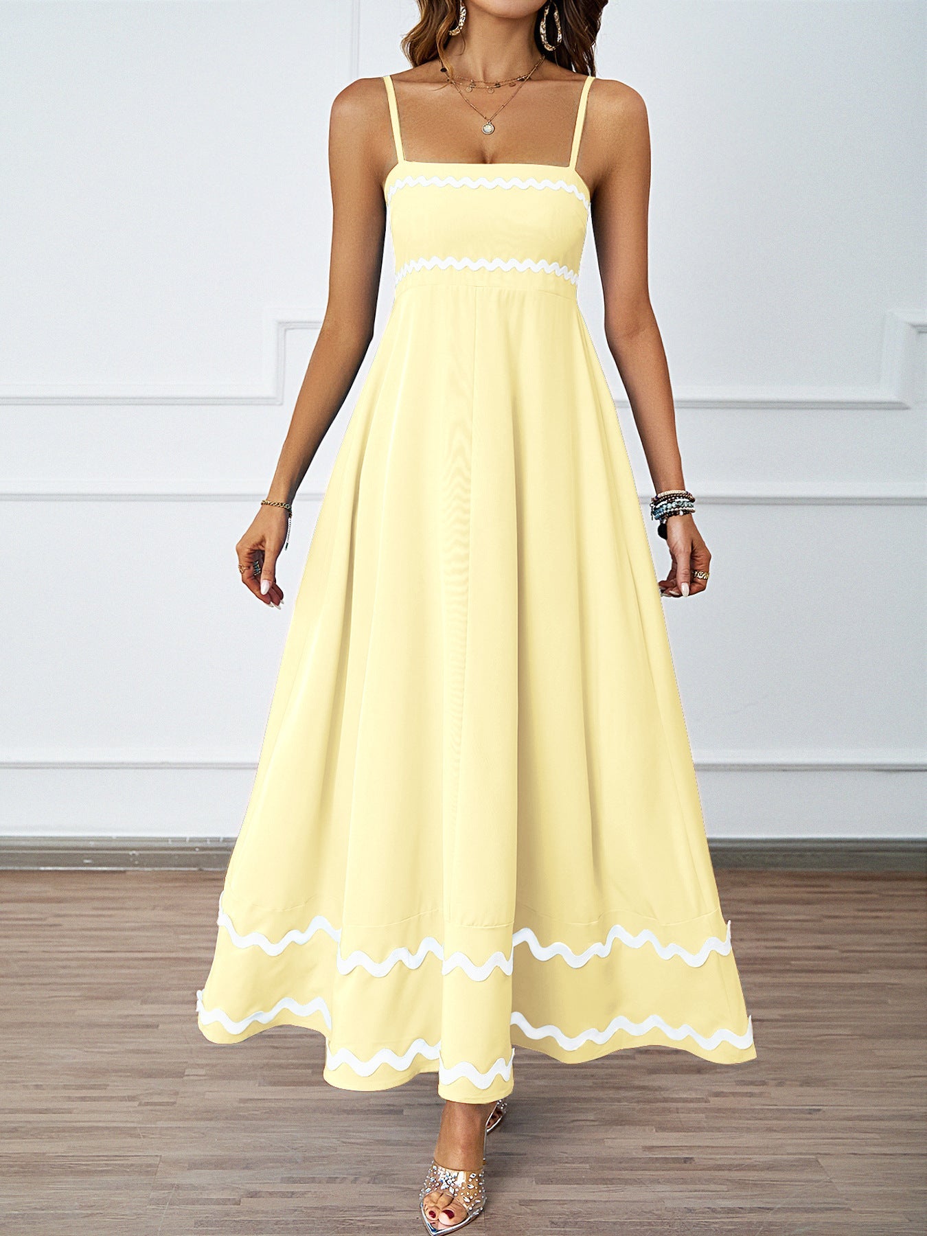 Elegant Lace Patchwork Strapless Maxi Dress Women