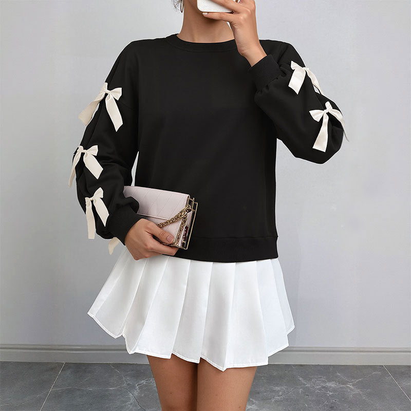 Sweet Bow Detail Relaxed Sweatshirt