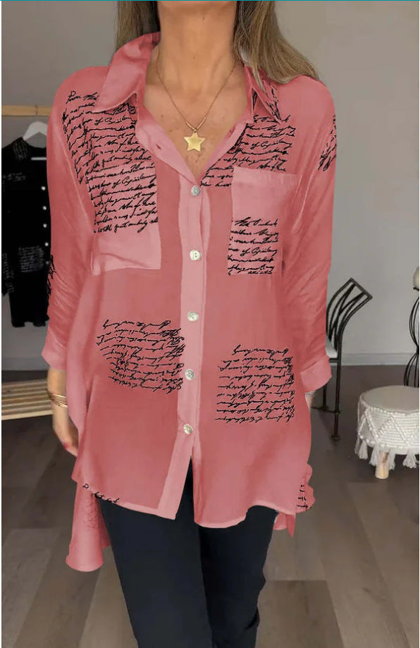 Printed High-Low Relaxed Fit Shirt